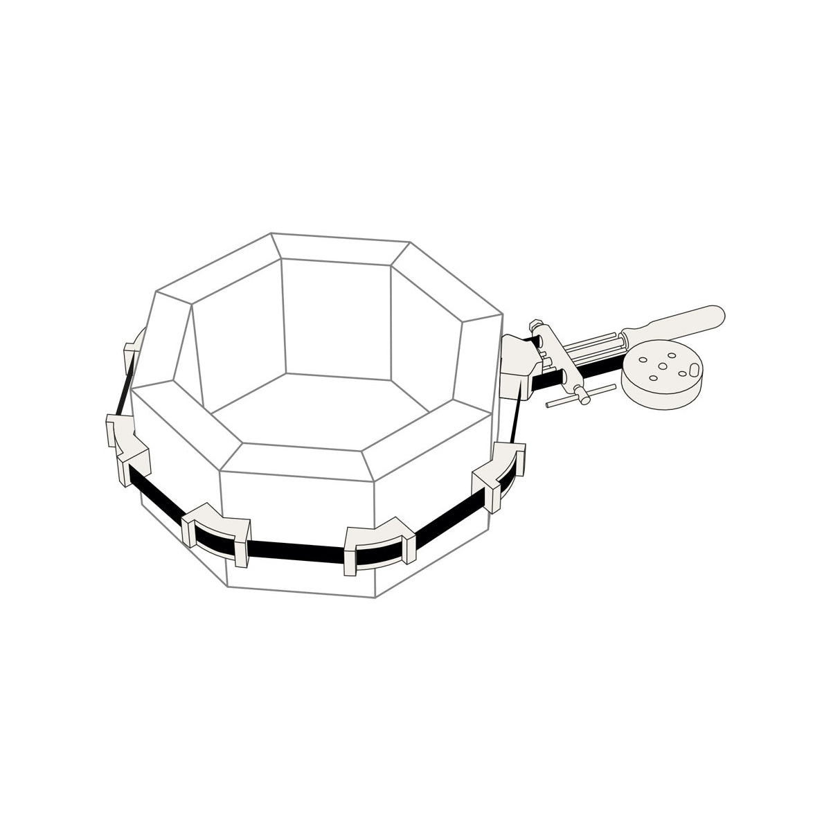 Piher Bandspanner für Rahmen Stahlband achteck 500cm
