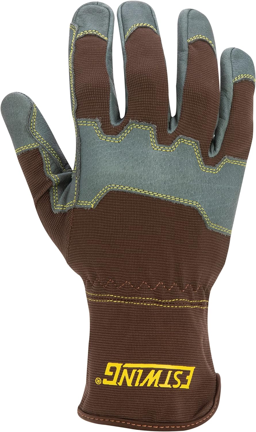 Estwing Verstärkte Knöchel Leder Handfläche Arbeitshandschuh mit elastischen genäht verlängert Manschette, Größe L