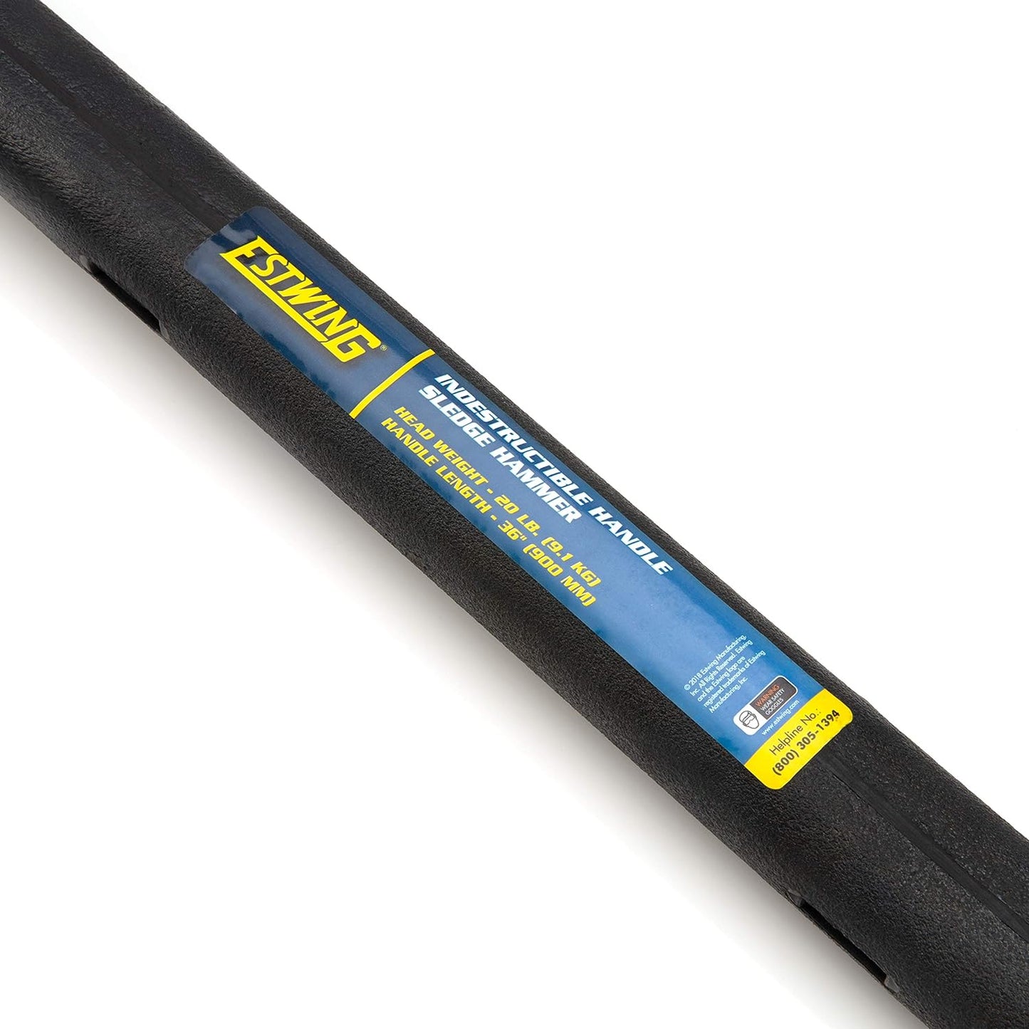 Estwing 9,0 kg Vorschlaghammer für Abbrucharbeiten, 50-55 HRC, verriegelter Stahlkopf, 91cm langer unverwüstlicher Griff mit vulkanisierter Gummiauflage, verstärktes Lanyard-Loch