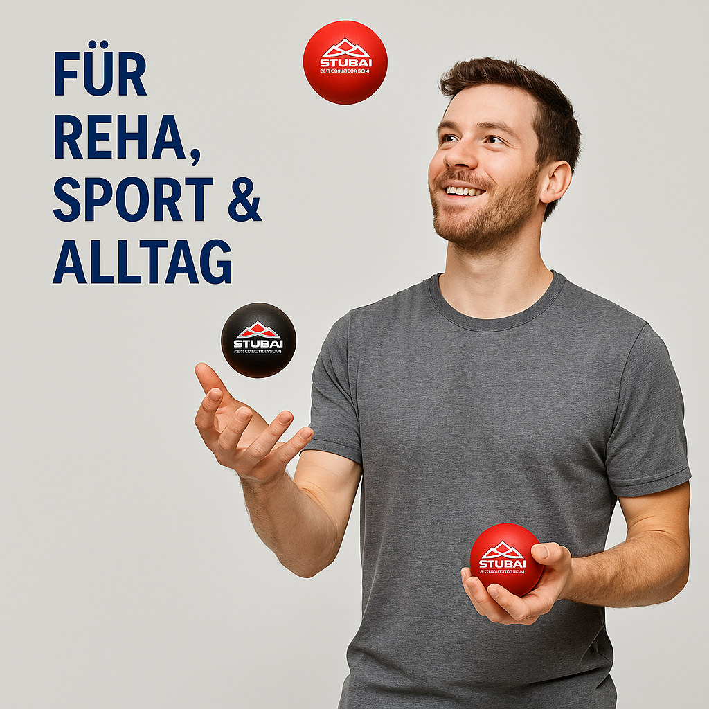 „STUBAI Flex-Balls Trainingsbälle – 3 Stück à 30 g, Durchmesser 7 cm – weiche Therapie-Bälle zur Handkräftigung & Fingerübung – Trainingshilfe für Reha, Fitness, Ergotherapie & Senioren“