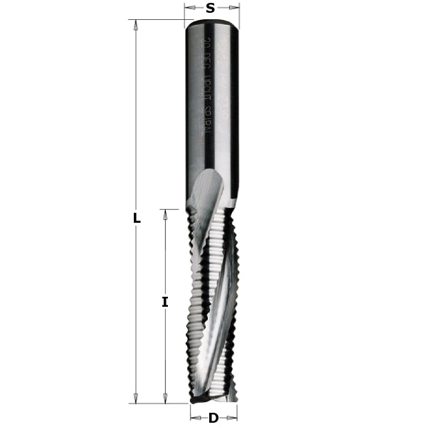 Vollhartmetall Schruppfräser 20x60x120mm mit positiv spiralgenuteten Schneiden Z3 Linkslauf