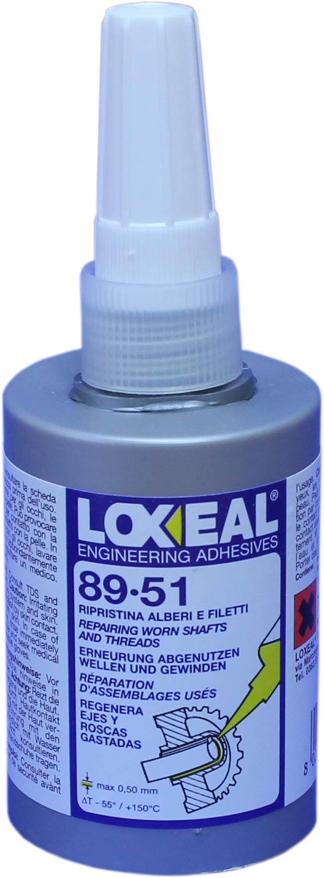 Loxeal 89-51-075 Fügeverbindung 75 ml hochfest | Silbrige Paste mit hoher Viskosität zur Reparatur von verschlissenen Maschinenteilen | Befestigung, nicht mehr lösbar