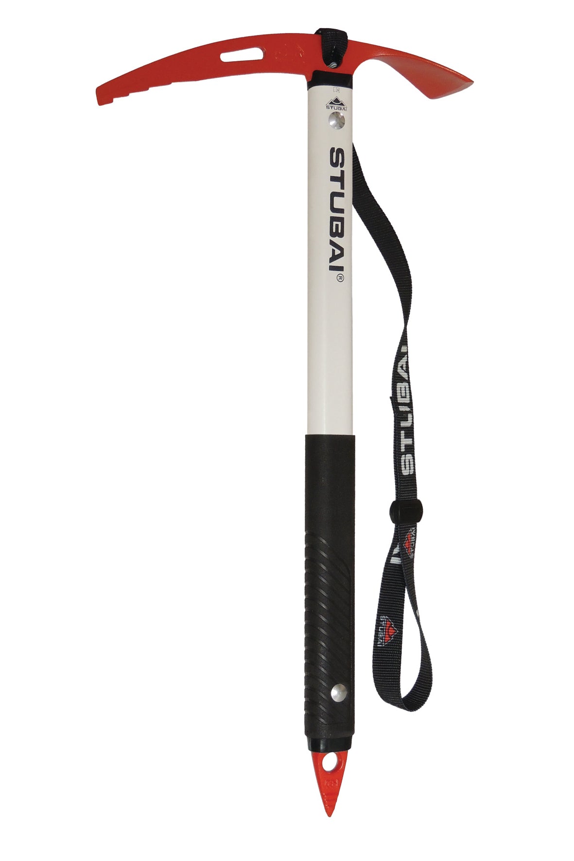 STUBAI Eispickel White Star 59 cm mit Manschette & Handschlaufe | Allroundpickel für Hochtouren | geschmiedeter Stahlkopf | EN 13089 Typ 2 | 760 g | Bergsport-Eisgerät