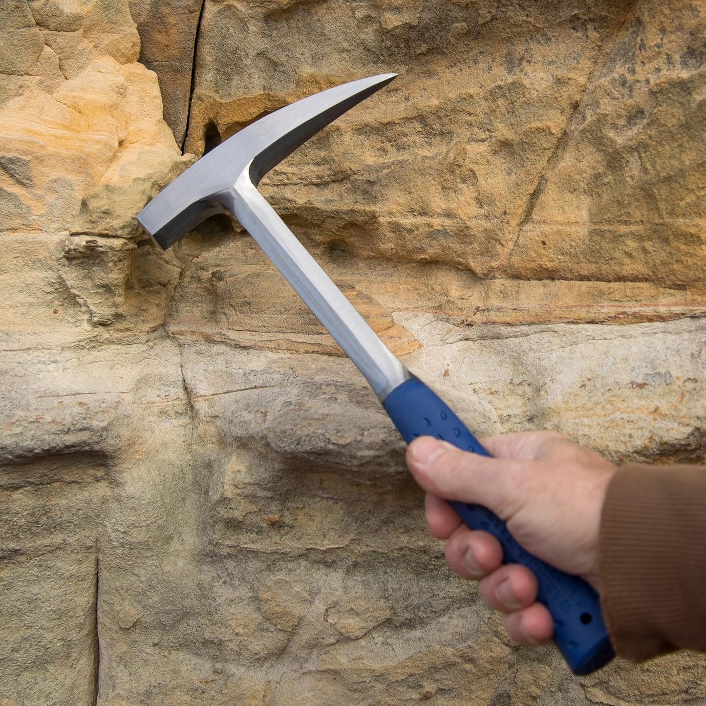 ESTWING Pickhammer mit Vinylgriff, 16x18 mm, 615 g | Geologenhammer aus Stahl | glatte Bahn & Spitze | Rock Pick Hammer | ideal für Gestein, Mineralien, Fossilien & Gebirge