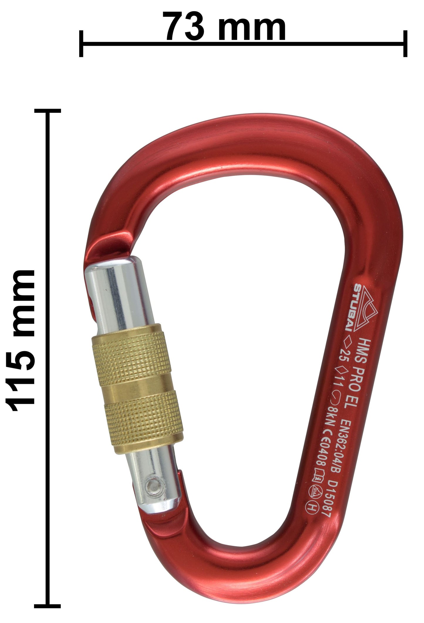 STUBAI HMS Karabiner | Karabiner mit Schraubverschluss, Schraubkarabiner zum Klettern, Kletter-Karabinerhaken, Sicherungskarabiner zum Bergsteigen, Violett