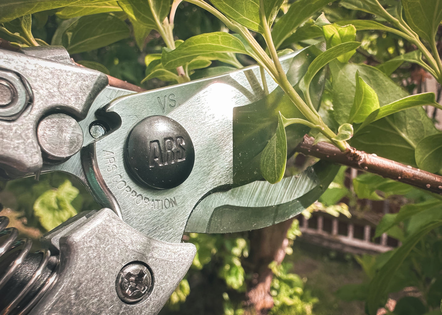 ARS Profi Gartenschere VS-7XZ für Astdurchmesser bis Ø 19 mm, Kleine Gartenschere perfekt ausbalanciert inkl. Einhandverriegelung