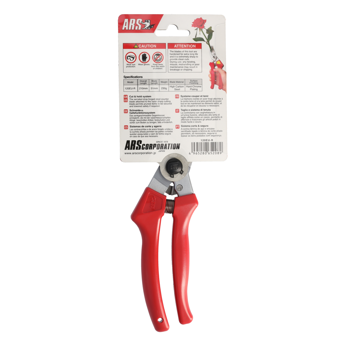Cut360 Rosenschere, Präsentierschere für Zweigdurchmesser bis Ø 10 mm, Kleine Gartenschere perfekt ausbalanciert