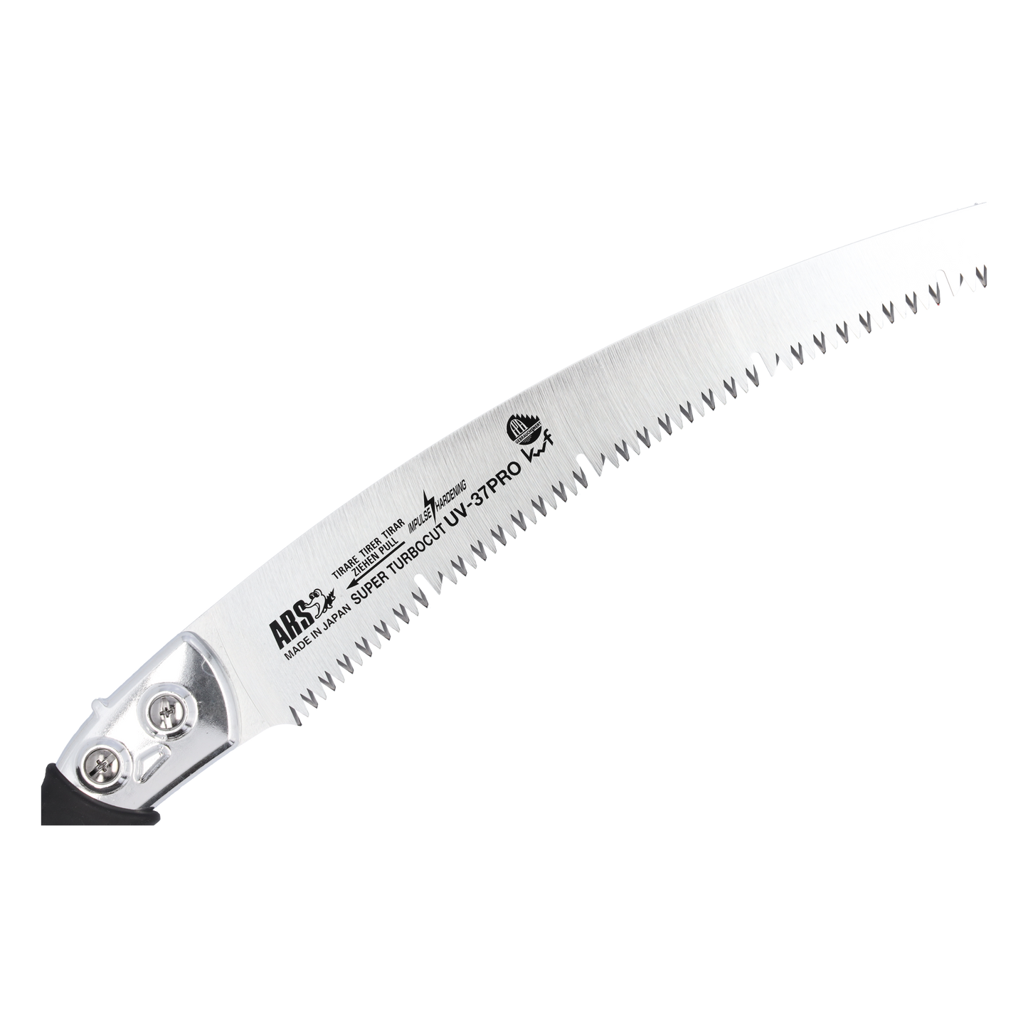 ARS Handsäge UV-37PRO | mit Köcher | Blattlänge von 370 mm | Die Zahnweite beträgt 4,50 mm | Gewicht 335 gramm | Gruppenzahnung mit Räumerschlitzen