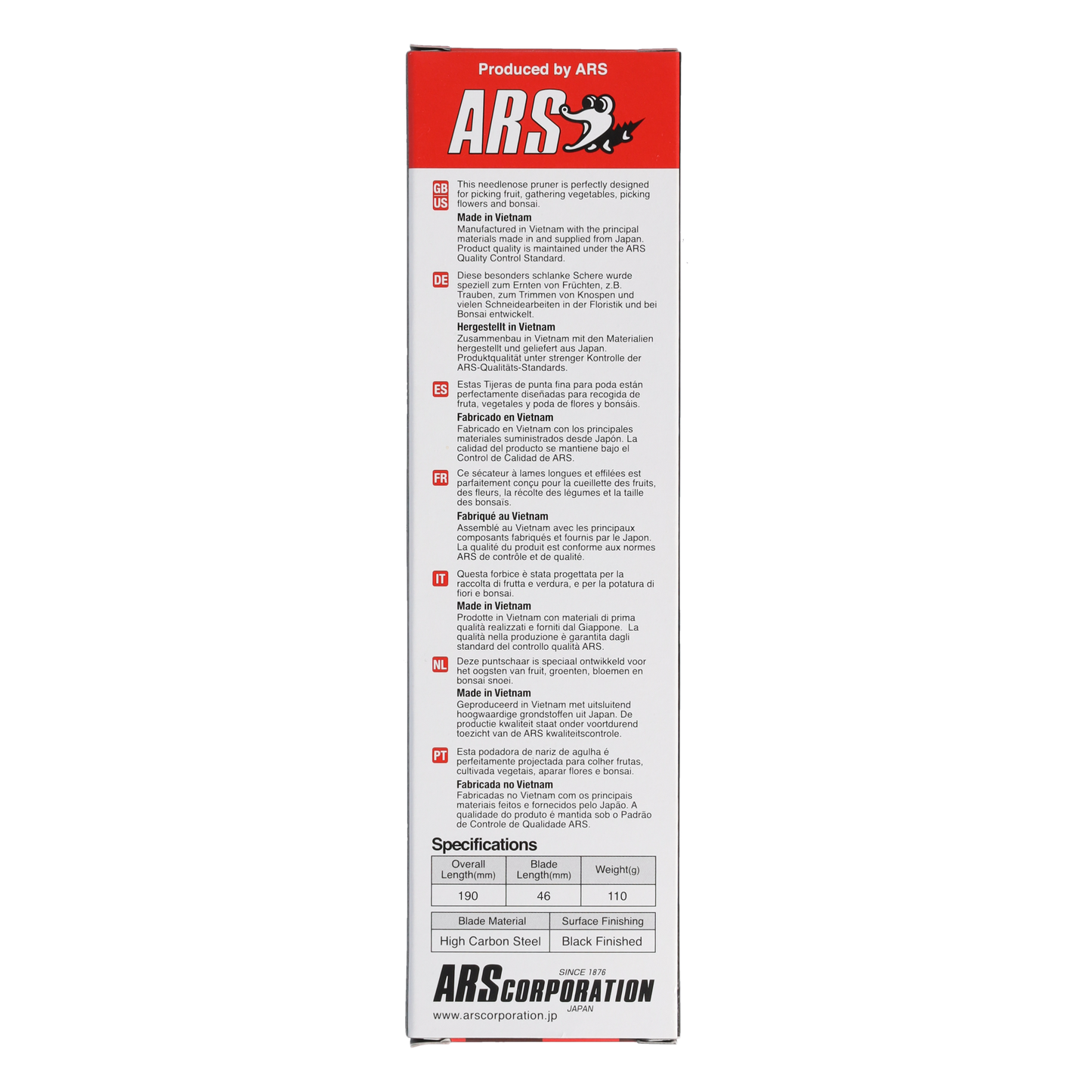 ARS Floristen/Ernteschere 300L-BL