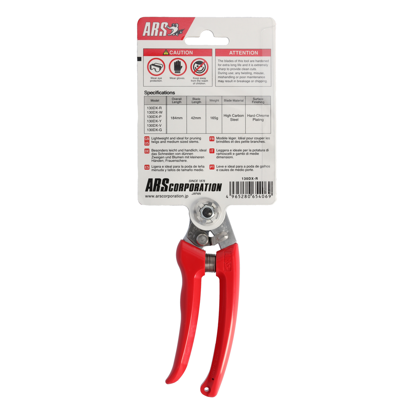 ARS Garten/Rosenschere 130DX speziell für Frauen Geeignet für den Schnitt von Zweigen, Ästen und anderen Pflanzen, ideal für den Einsatz in jedem Garten