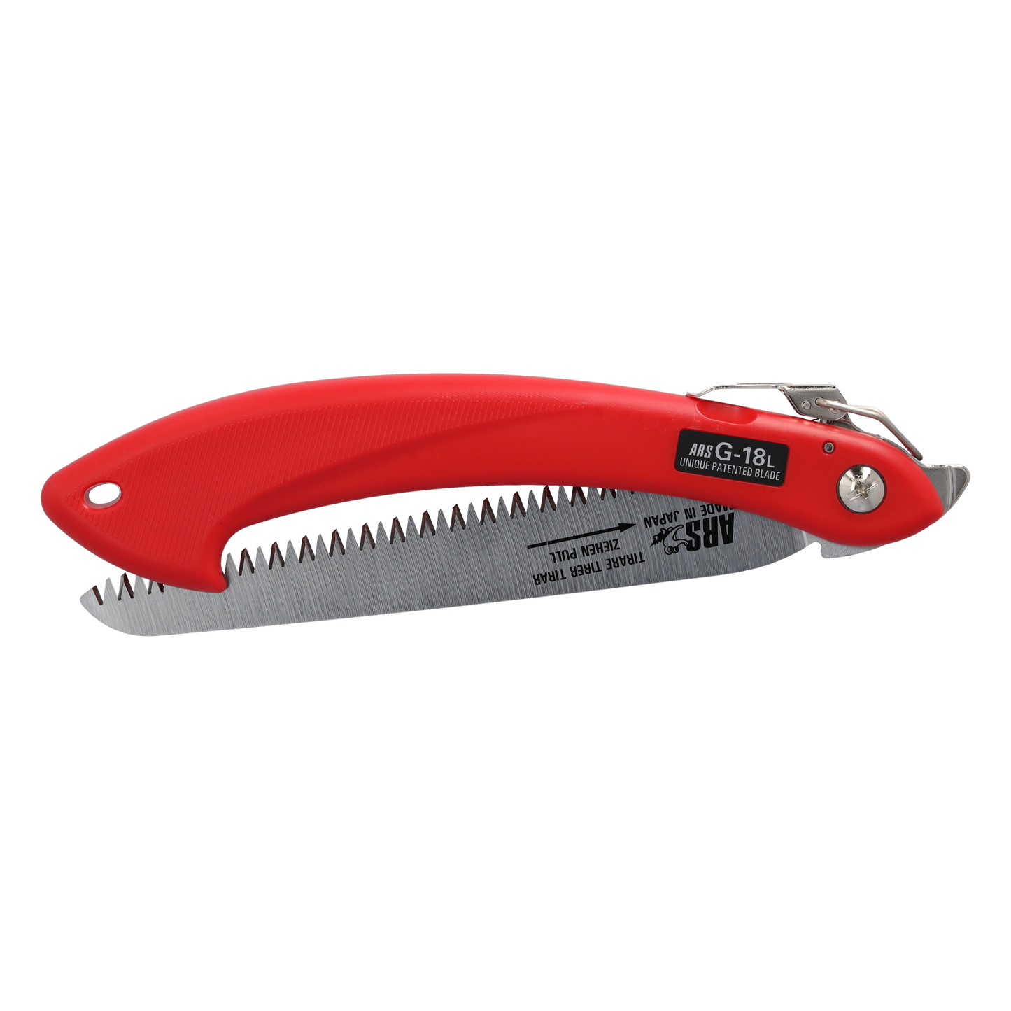 ARS Klappsäge, Japansäge 18 cm Schneide mit gebogenem Griffende, Klapphandsäge G-18L