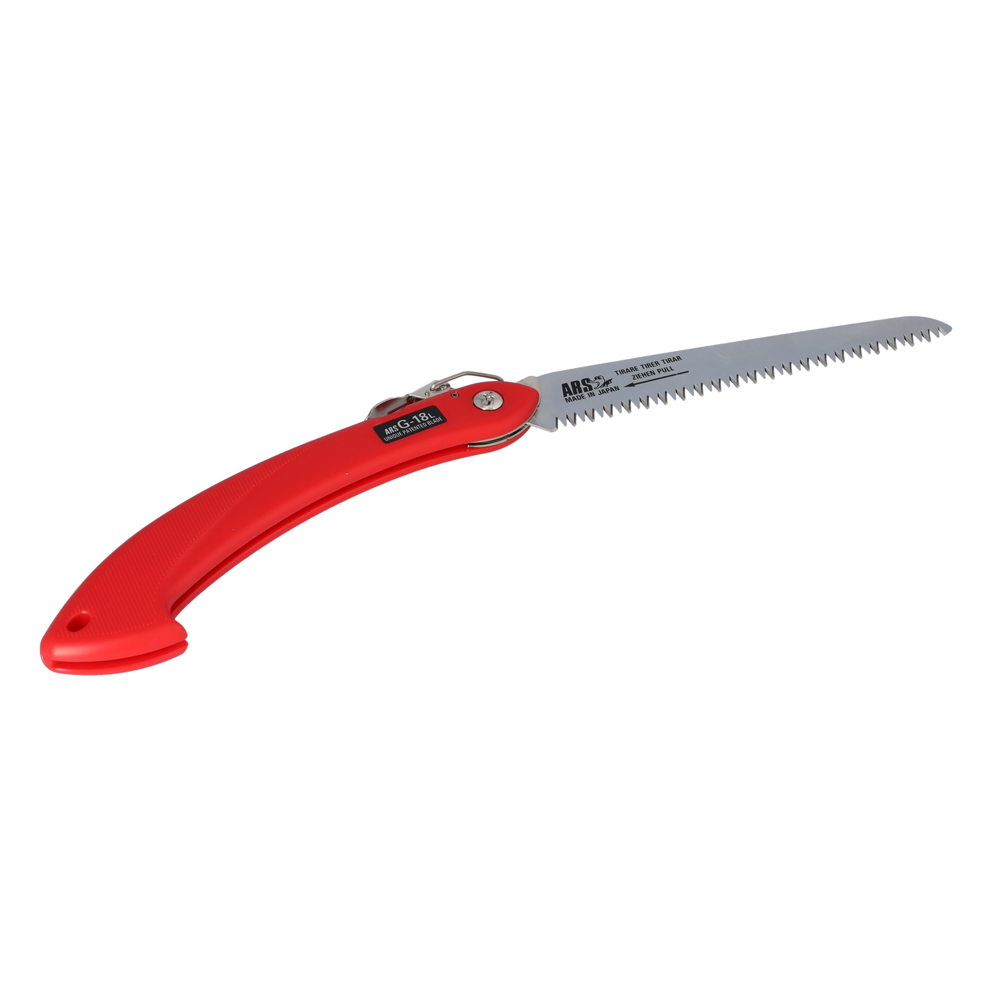 ARS Klappsäge, Japansäge 18 cm Schneide mit gebogenem Griffende, Klapphandsäge G-18L