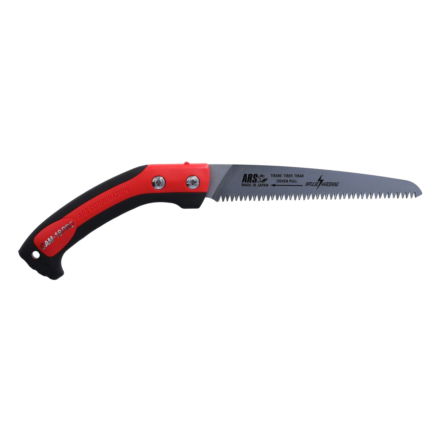 ARS Handsäge CAM-18PRO | Länge 18cm | Gesamtlänge36cm | Gewicht 150 gr. | Die Zahnweite von 4 mm ermöglicht saubere und präzise Schnitte, ideal für verschiedene Gartenarbeiten.