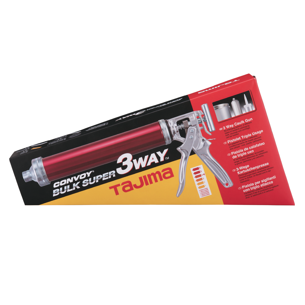 TAJIMA 3way CAULK GUN Kartuschenpresse für alle Verpackungsarten Kartusche, Beutel und lose, TAJ-60192