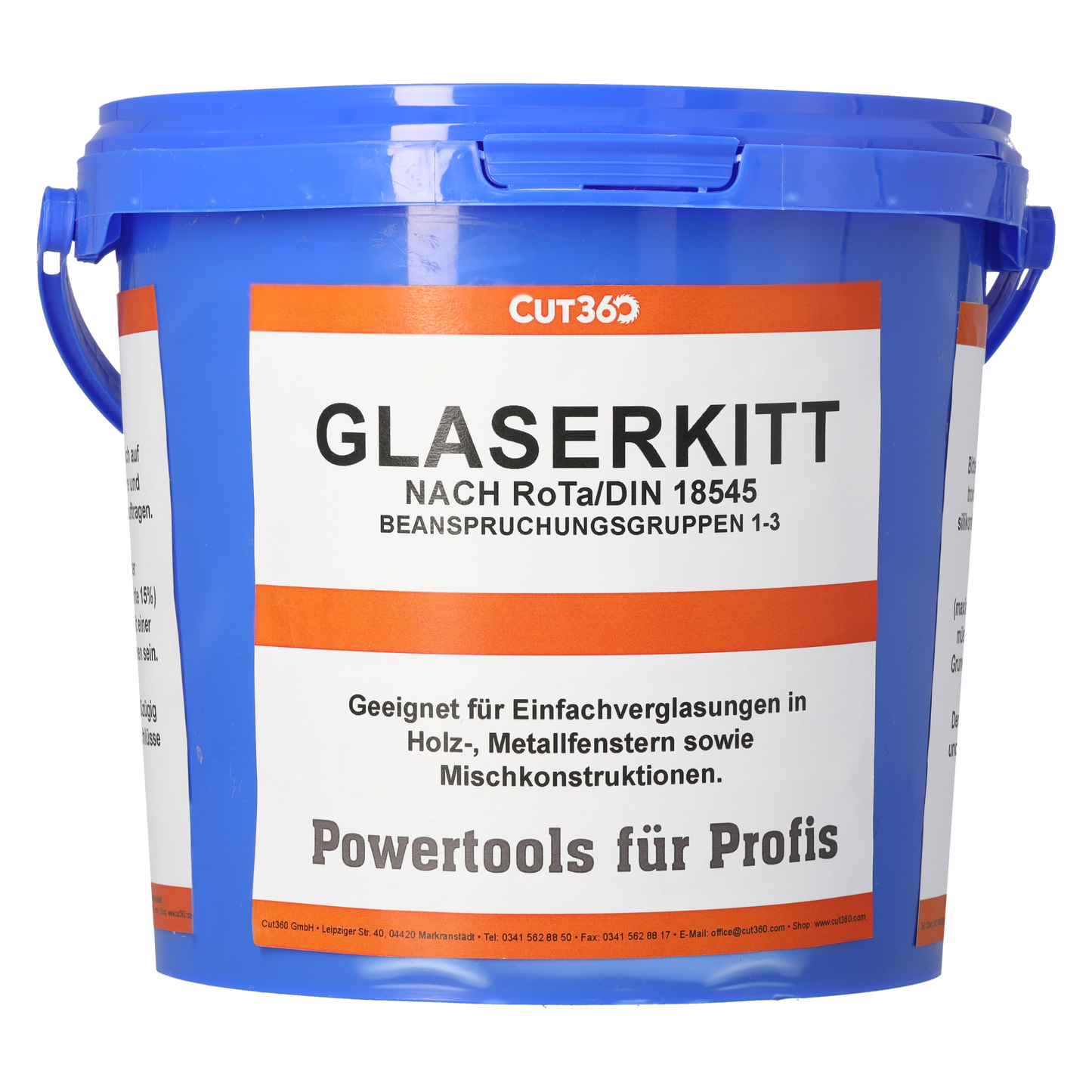 CUT360 SB 11 Glaserkitt | Fensterkitt für Einfachverglasung | 15 x 1 kg weichplastisch, leicht zu verarbeiten | Geeignet für Holz- & Metallrahmen, wetterbeständig & langlebig