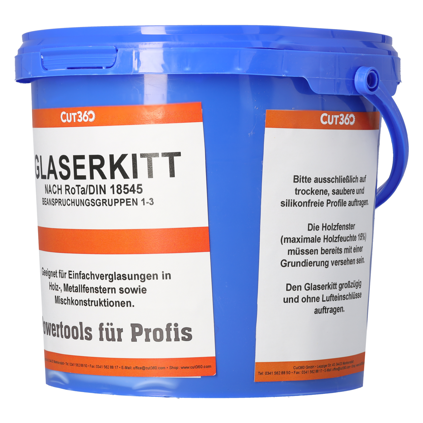 CUT360 SB 11 Glaserkitt | Fensterkitt für Einfachverglasung | 15 x 1 kg weichplastisch, leicht zu verarbeiten | Geeignet für Holz- & Metallrahmen, wetterbeständig & langlebig