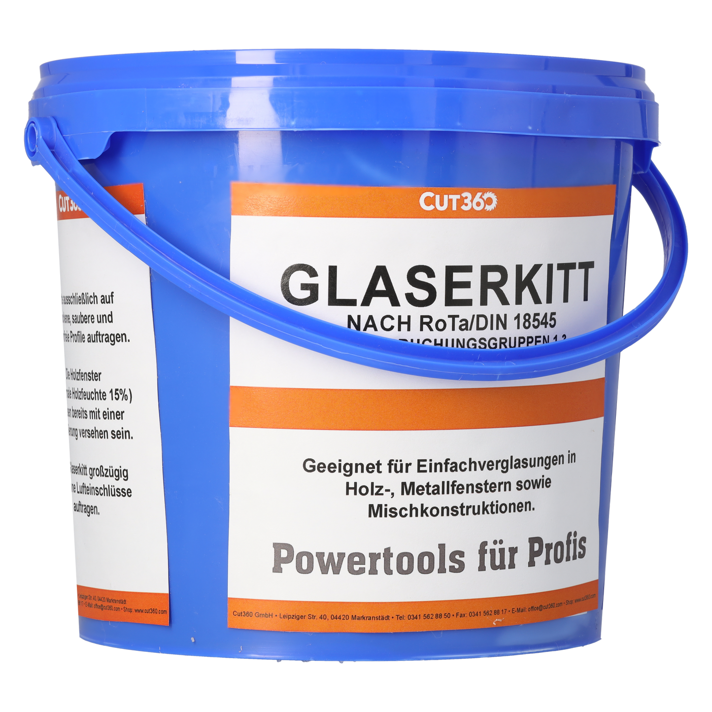 CUT360 SB 11 Glaserkitt | Fensterkitt für Einfachverglasung | 15 x 1 kg weichplastisch, leicht zu verarbeiten | Geeignet für Holz- & Metallrahmen, wetterbeständig & langlebig