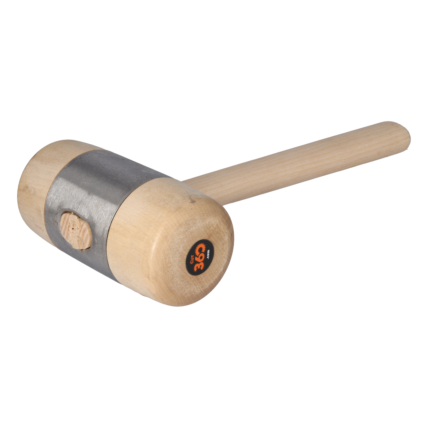 Cut360 Holzhammer | Weißbuche und aufgepresstem Metallmantel | Ø 70 mm Länge: 140 mm | 560 g | Vielseitiger Holzklopfer für Holzbearbeitung | Klöpfel für Zimmerleute, Tischler & Schreiner