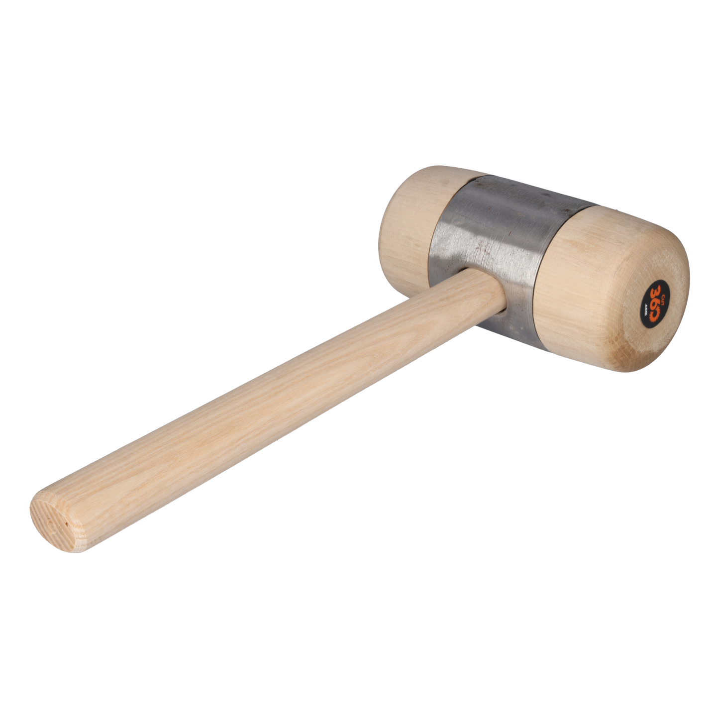 Cut360 Holzhammer | Weißbuche und aufgepresstem Metallmantel | Ø 70 mm Länge: 140 mm | 560 g | Vielseitiger Holzklopfer für Holzbearbeitung | Klöpfel für Zimmerleute, Tischler & Schreiner