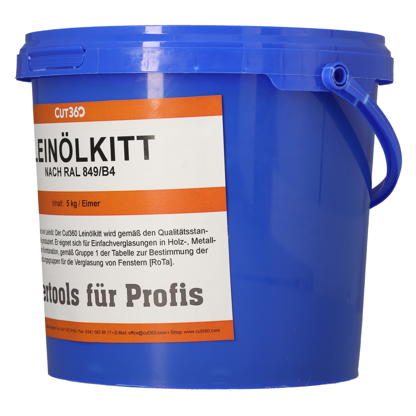 CUT360 Leinölkitt - Fensterkitt für die Einfachverglasung von Fenstern | 5 kg | Glaserkitt geeignet für Holz- und Metallrahmen | Hergestellt aus reinem Leinöl - Made in Germany