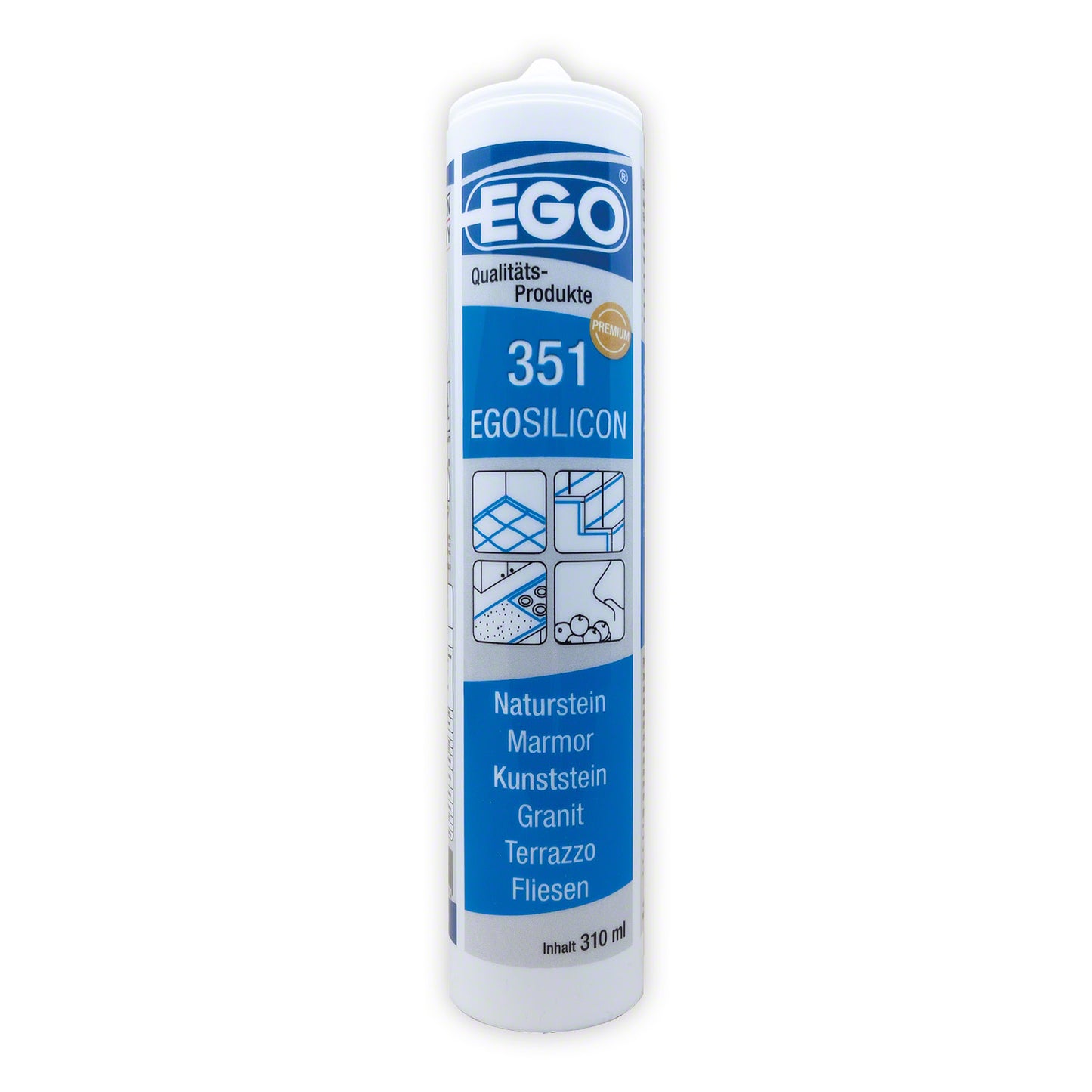 EGOSILICON 351| 310 ml |Jasmin | Silikon-Dichtstoff für den Natursteinbereich | haftstarker, natursteinverträglicher, anwendungsfertiger 1K-Silikon-Dichtstoff zur dauerhaften, hochwertigen Abdichtung