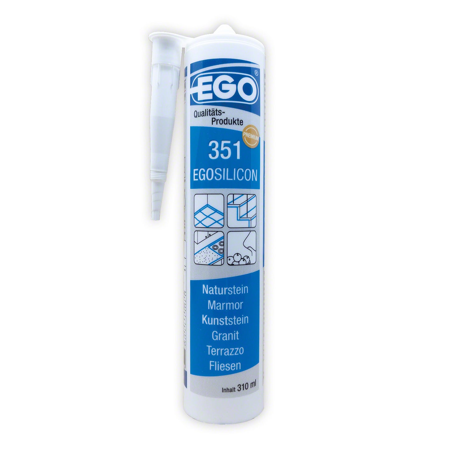 EGOSILICON 351| 310 ml |Jasmin | Silikon-Dichtstoff für den Natursteinbereich | haftstarker, natursteinverträglicher, anwendungsfertiger 1K-Silikon-Dichtstoff zur dauerhaften, hochwertigen Abdichtung