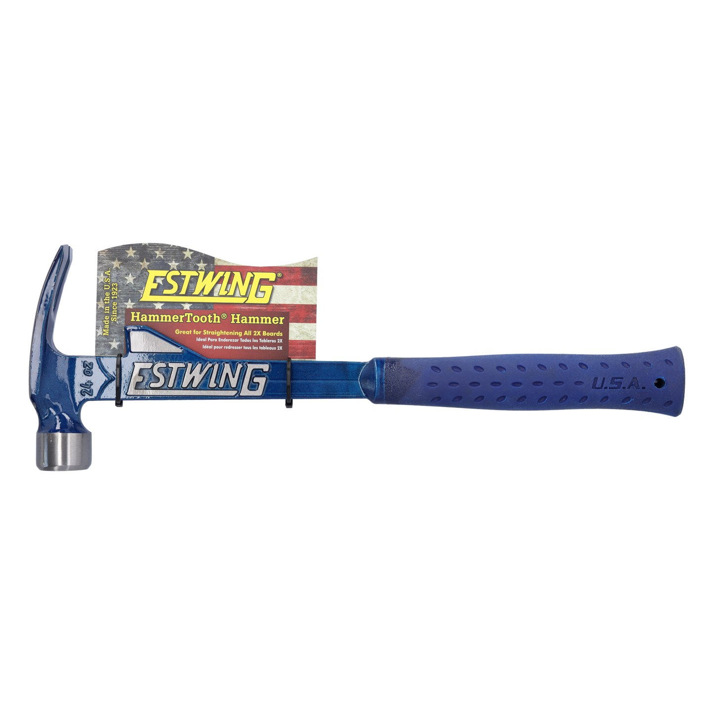 ESTWING Klauenhammer mit Hebeclip, Vinylgriff, Kopfgewicht 670g, Durchmesser 32 mm, Länge 405 mm, Gesamtgewicht 1010g | glatte Bahn