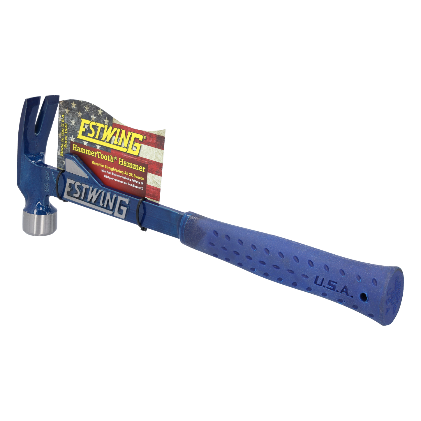 ESTWING Klauenhammer mit Hebeclip, Vinylgriff, Kopfgewicht 670g, Durchmesser 32 mm, Länge 405 mm, Gesamtgewicht 1010g | glatte Bahn
