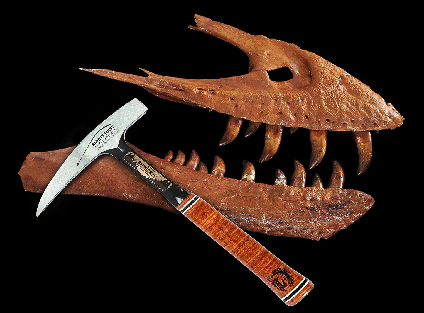 Estwing Steinpickel | Pickhammer mit Ledergriff | Special Edition | E30SE | 615g,Kopfgewicht 17x19mm, glatte Bahn | Ideal für Geologen | Länge 320mm