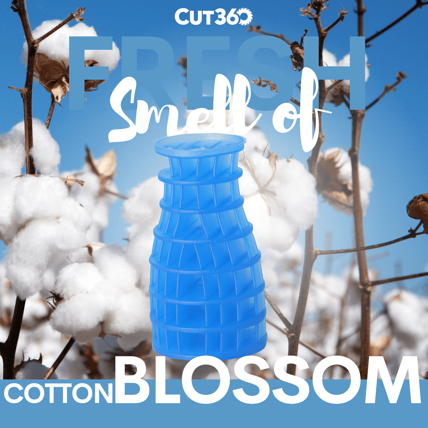 Cut360 Eco Air 2.0 Raumduft Cotton Blossom mit weißer Halterung für große Räume, 30 Tage Frischewirkung, Lufterfrischer im formschönen Design, geräuschlos ohne sprayen