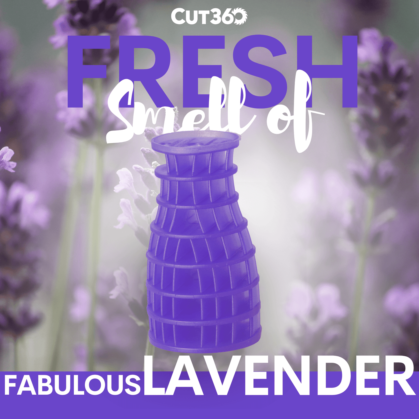 Cut360 Eco Air 2.0 Raumduft Fabulous Lavender mit weißer Halterung für große Räume, 30 Tage Frischewirkung, Lufterfrischer im formschönen Design, geräuschlos ohne sprayen