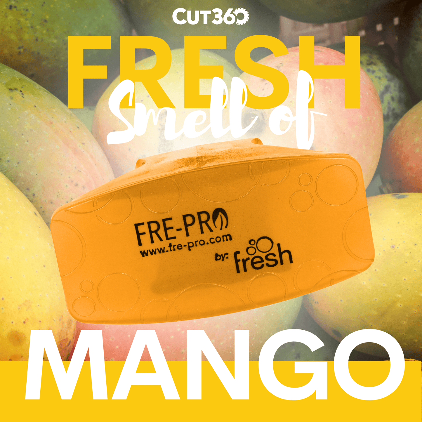 Cut360 Bowl Clip Raumduft, 12 Stk, nachhaltiger und langanhaltender Lufterfrischer Mango mit Hygienefunktion, stillvoller Duft