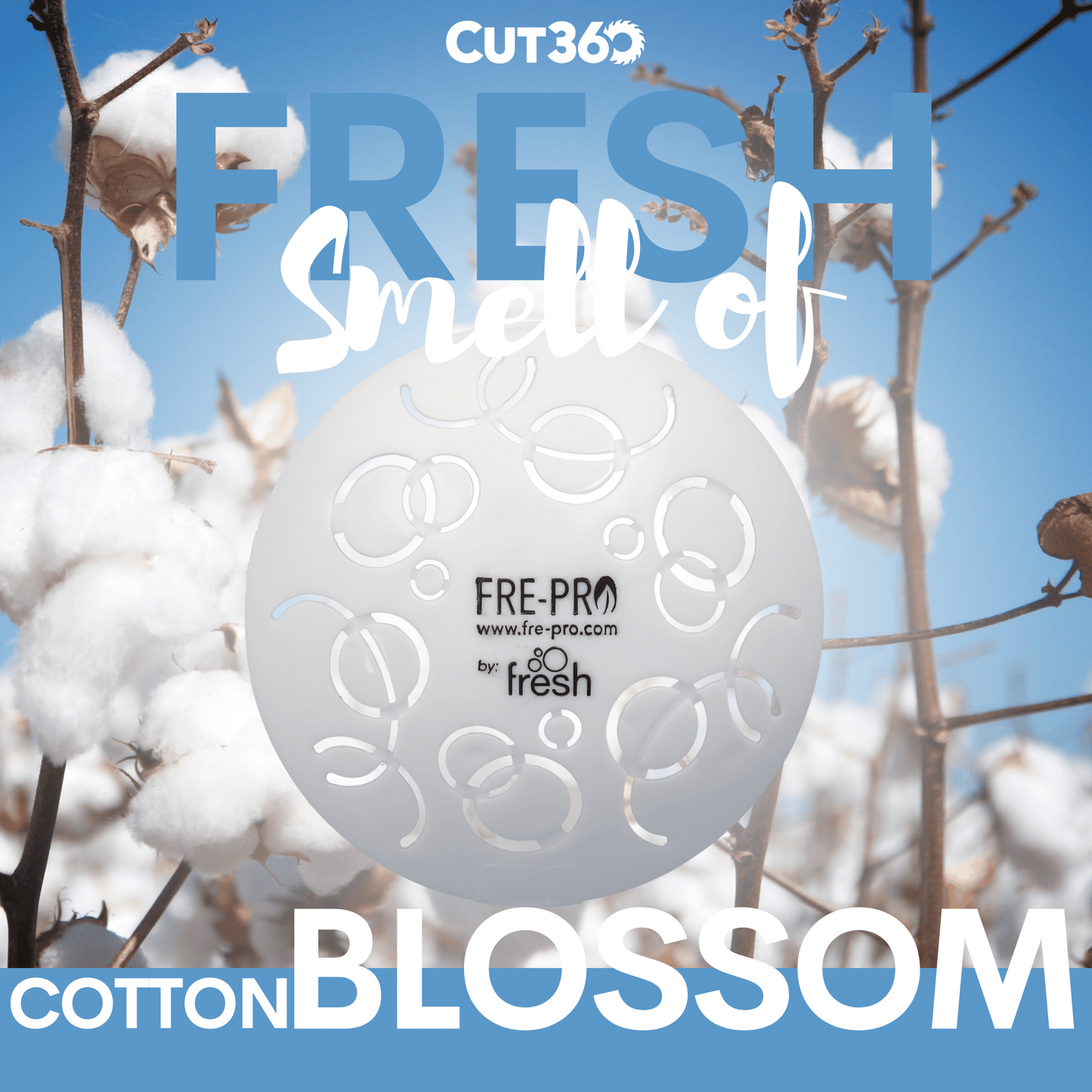 Cut360 Easy Fresh Raumduft Cotton Blossom für große Räume, 12 Stk., 30 Tage Frischewirkung, Hochkonzentrierter Lufterfrischer in weiß für passendem elektrischen Duftspender