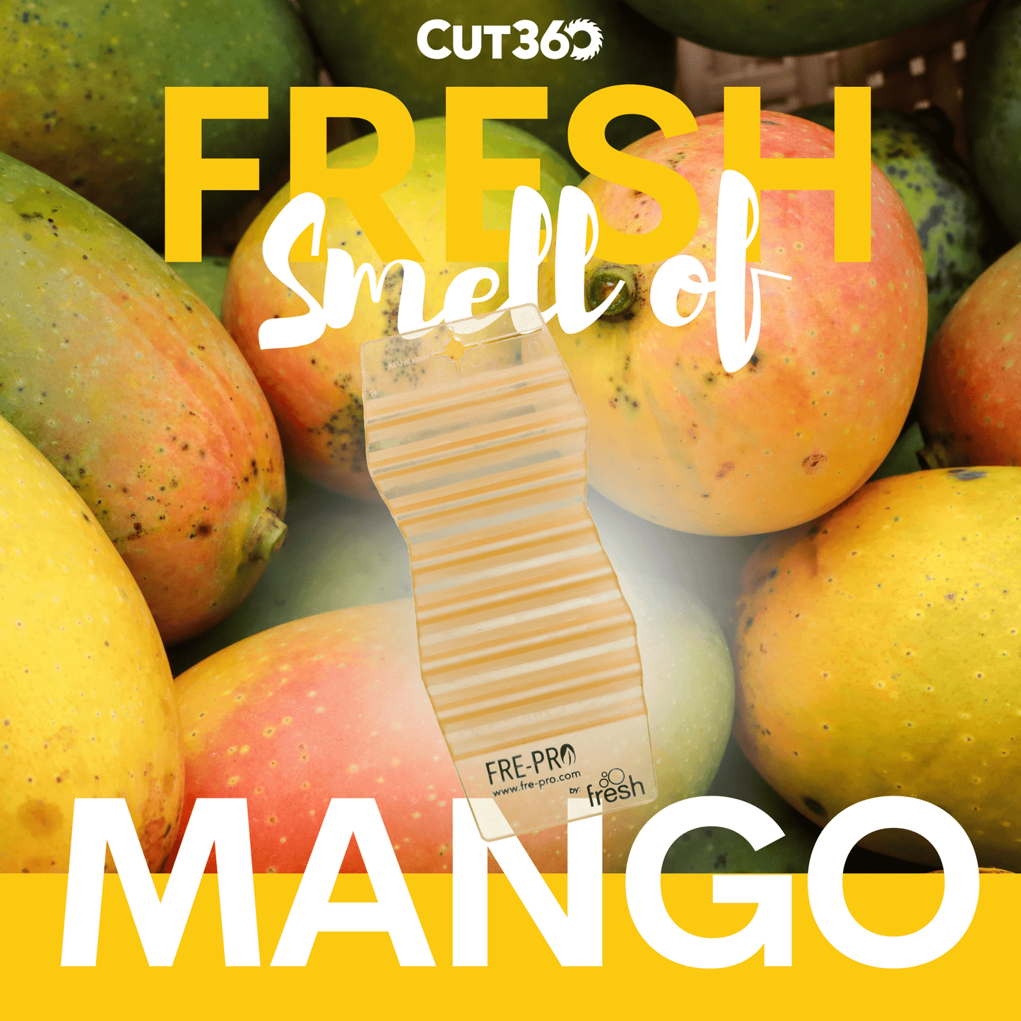 Cut360 Fresh Hang Tag Raumduft, 1 Stk, nachhaltiger und langanhaltender Lufterfrischer Mango praktischer und intensiver Raumerfrischer