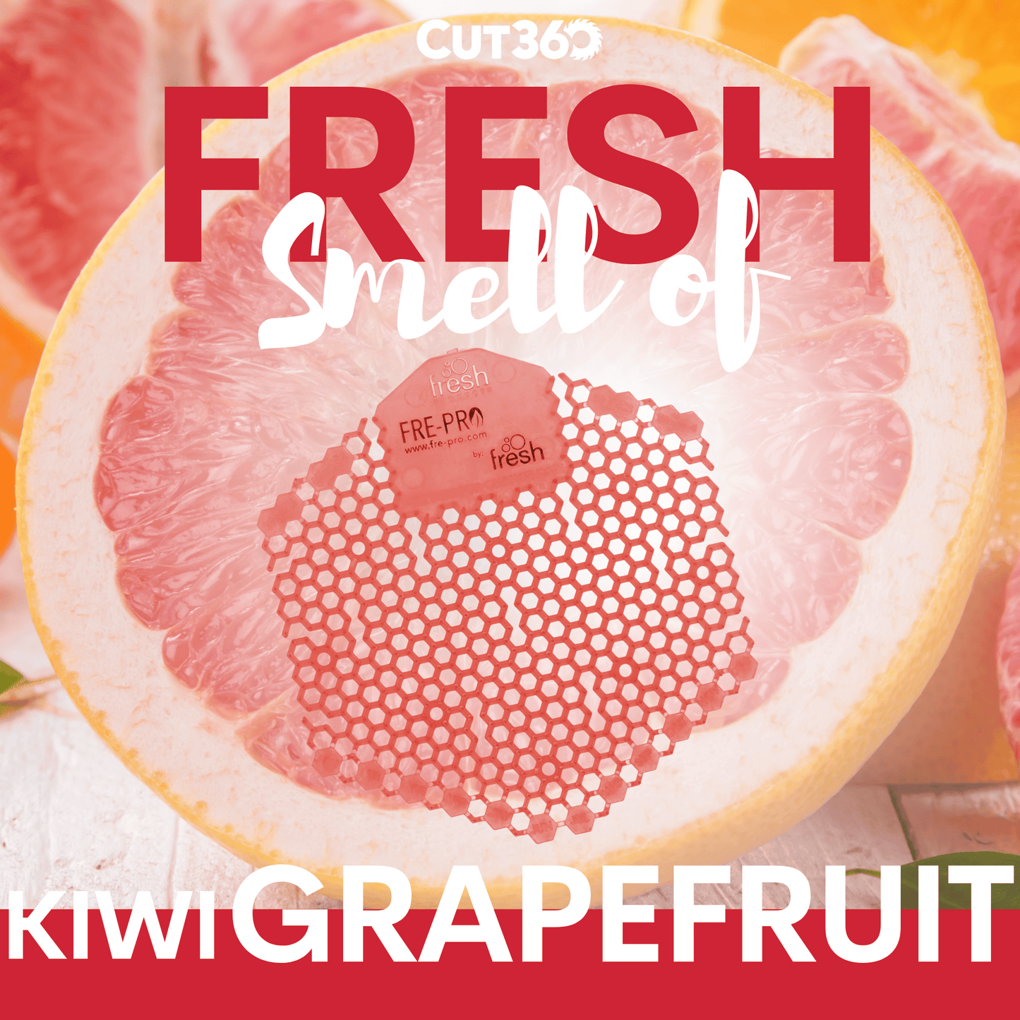 Cut360 Fresh Wave 3D der WC Duft für Pissoir, 2 Stk, nachhaltiger und langanhaltender Toiletten-Duft Kiwi Grapefruit mit verbessertem Spritzschutz, stillvoller Urinaleinsatz