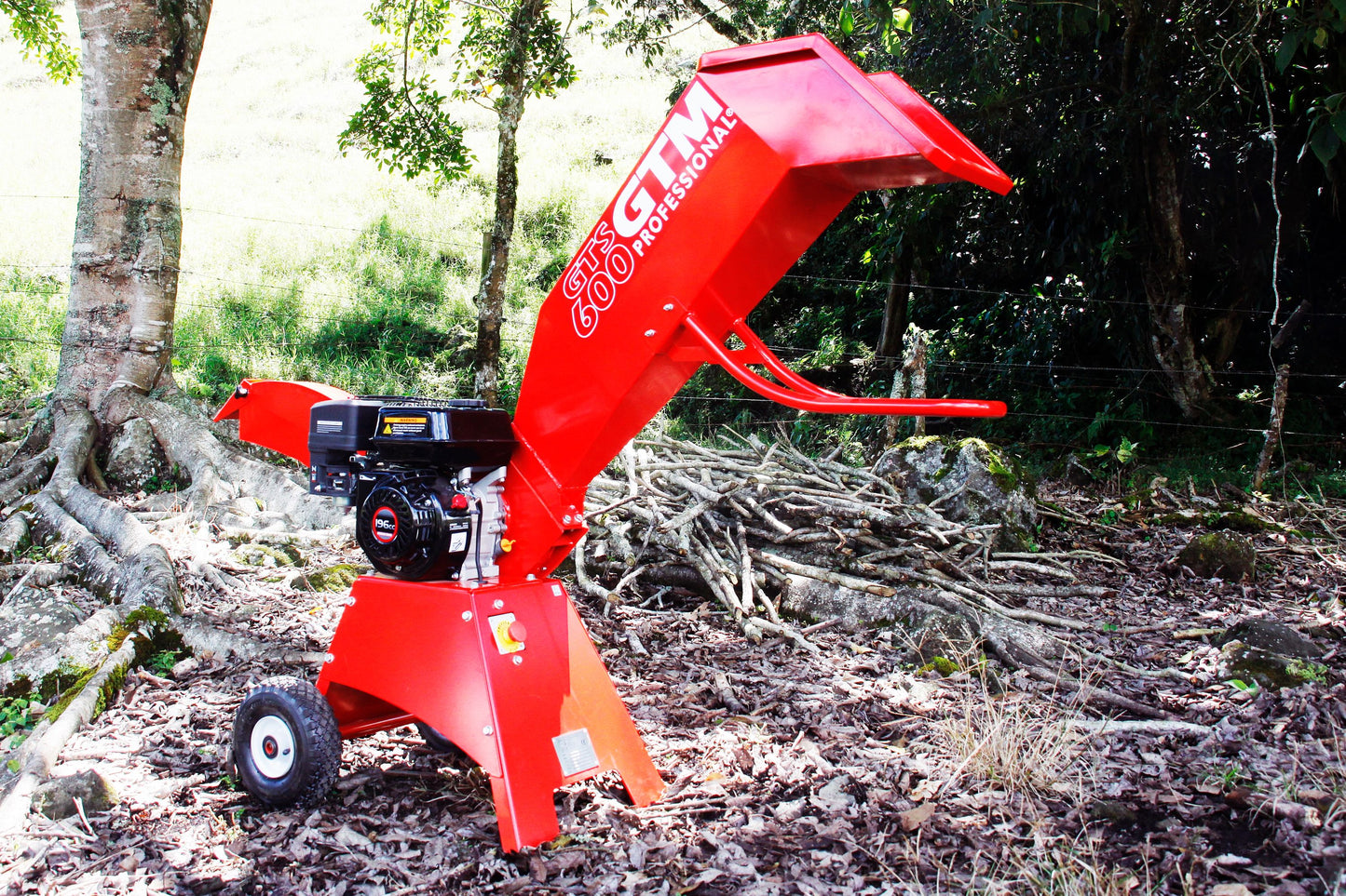 Häcksler 600 mit Loncin G200F Motor 6 PS / 4,4 kW | max. 5 cm Astdurchmesser | Rotorschreddersystem mit 2 PRO-Messern + Gegenmesser | kompakt, klappbar, Profiqualität für Garten & Landschaft