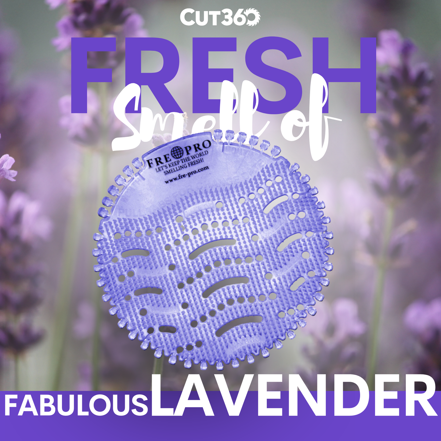 Cut360 Fresh Wave 2.0 der WC Duft für Pissoir, 10 Stk, nachhaltiger und langanhaltender Toiletten-Duft Fabulous Lavender mit reinigender Wirkung und Hygienefunktion, stillvoller Urinaleinsatz