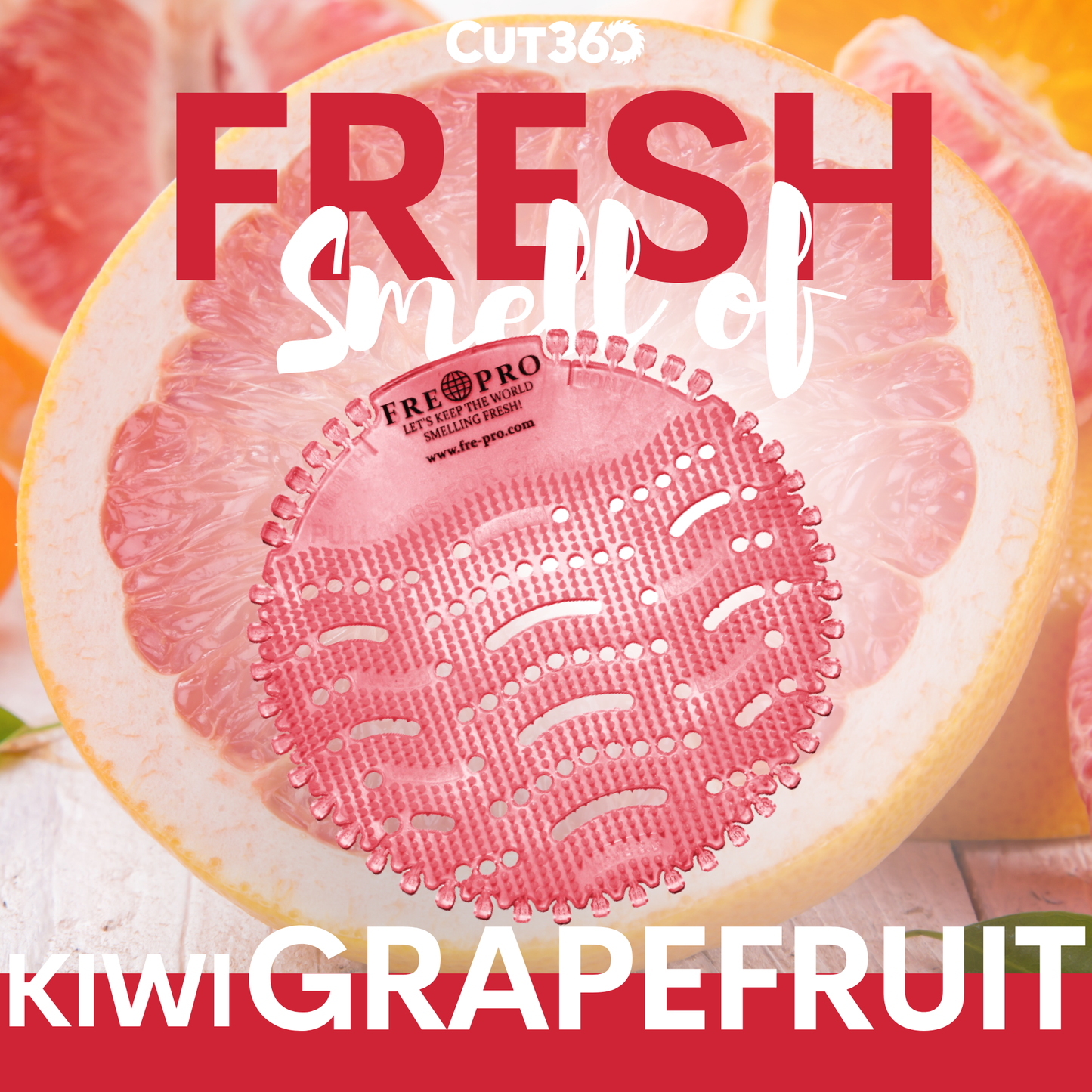 Cut360 Fresh Wave 2.0 der WC Duft für Pissoir, 10 Stk, nachhaltiger und langanhaltender Toiletten-Duft Kiwi Grapefruit mit reinigender Wirkung und Hygienefunktion, stillvoller Urinaleinsatz