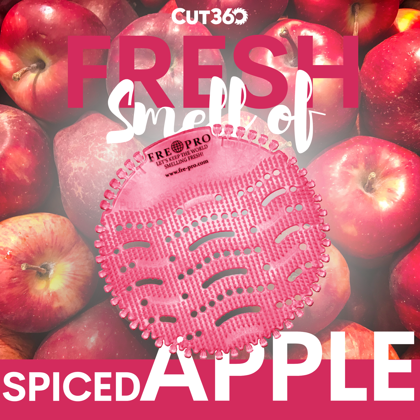 Cut360 Fresh Wave 2.0 der WC Duft für Pissoir, 2 Stk, nachhaltiger und langanhaltender Toiletten-Duft Spiced Apple mit reinigender Wirkung und Hygienefunktion, stillvoller Urinaleinsatz