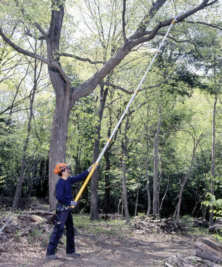 Silky Profi-Teleskopsäge Hayate 7700 (4-teilig) – 2,7–7,7 m Reichweite, 420 mm Sägeblatt, grob 6,5 ZpZ, Mirai-Me Verzahnung, Profi-Qualität für Baumpflege und präzise Schnitte in großer Höhe