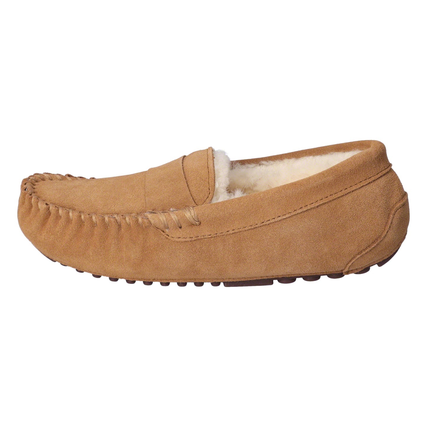 Heitmann Lammfell-Mokassin, Hüttenpatschen, Pantoffeln, Hausschuhe, camel/beige Gr. 37
