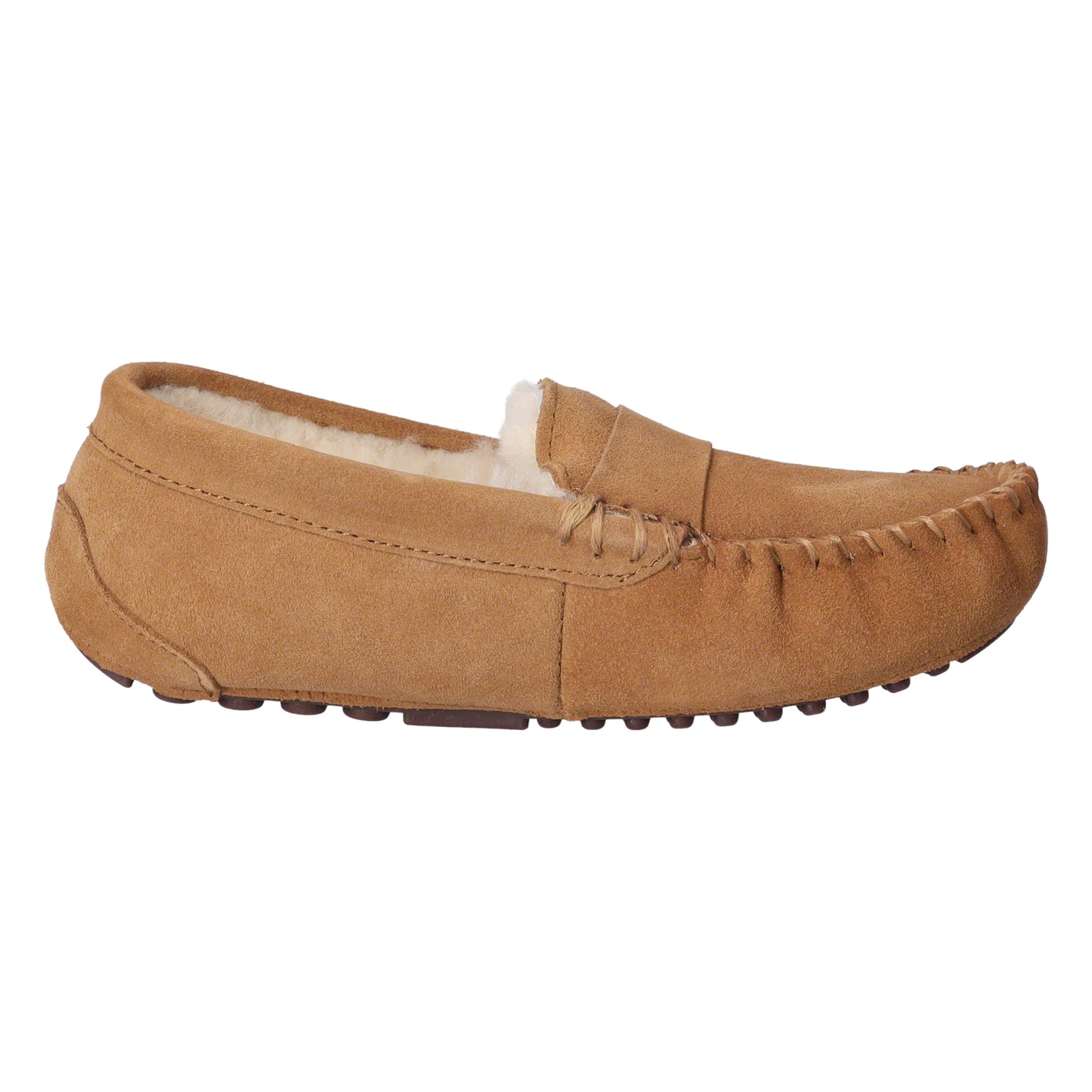 Heitmann Lammfell-Mokassin, Hüttenpatschen, Pantoffeln, Hausschuhe, camel/beige Gr. 37