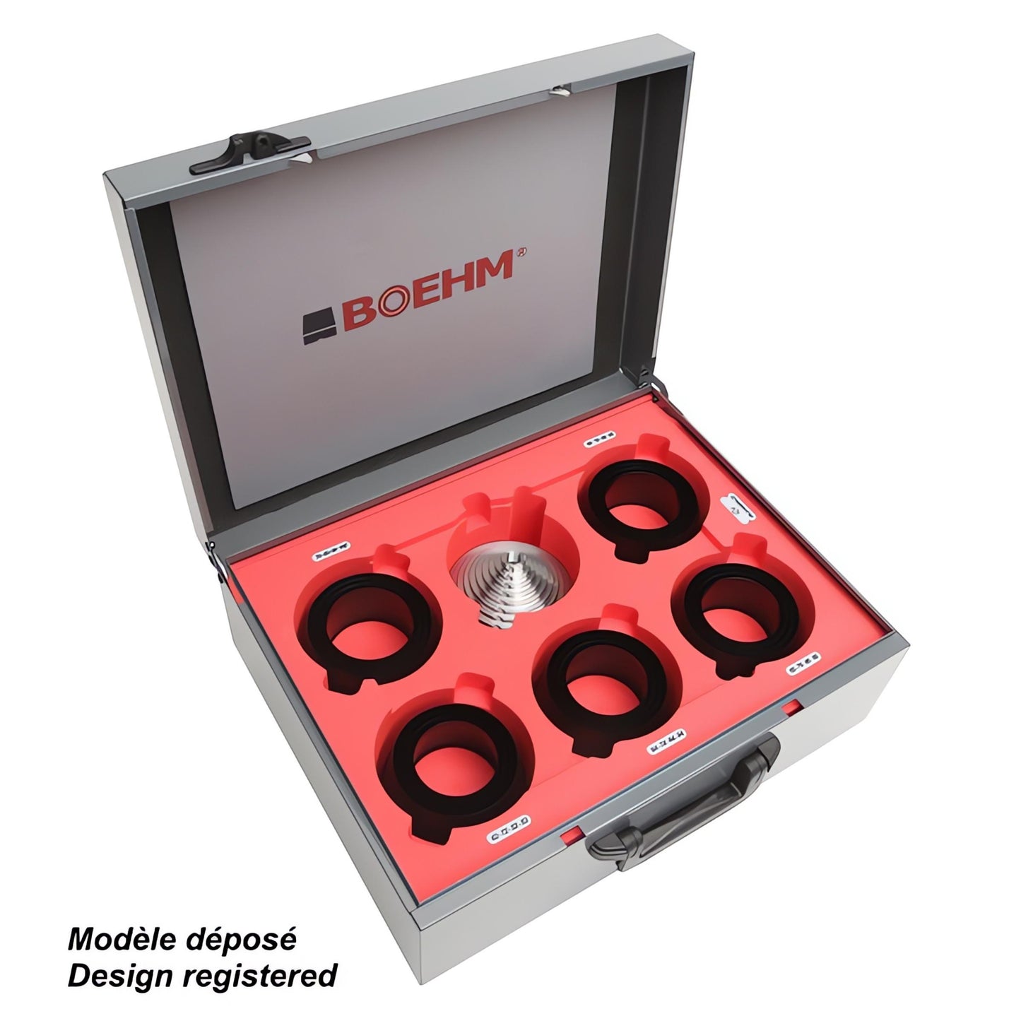 BOEHM JLB2100PACC Locheisensatz Ø 2-100mm inkl. Dichtungsringschneider, Schlagunterlage