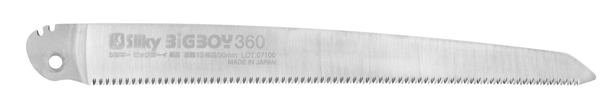 SILKY BIGBOY 360-13 – japanische Allround-Klappsäge, 360 mm Blatt, 13 ZpZ (fein/blau) mit Mirai-Me Technologie – saubere Zugschnitte ohne Nachschärfen, ideal für Weichholz