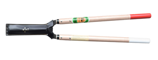 OKATSUNE 214 Heckenschere lang | Japanische Heckenschere mit 50 cm Holzgriffen, 175 mm rasiermesserscharfer Klinge und breitem, gebogenem Hals für komfortablen, präzisen Formschnitt