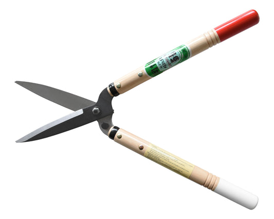 OKATSUNE 216 Heckenschere kurz | Kurzes, ultraleichtes Modell mit 30 cm Holzgriffen und 145 mm rasiermesserscharfer Klinge, ideal für Formschnitt von Buchsbaum und japanischem Garten