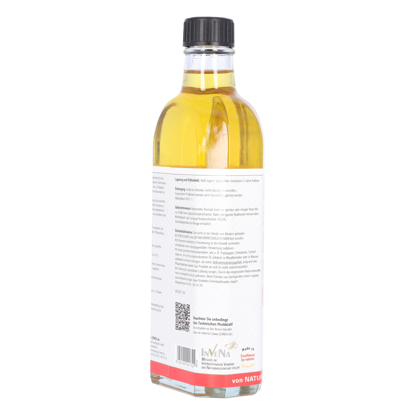 LEINOS Teaköl 223 – 0,25 Liter Holzschutzöl für außen, farblos, für Teak, Bangkirai & Tropenhölzer, imprägniert & frischt auf, pflanzliche Öle, offenporig, wasserabweisend, einfache Anwendung