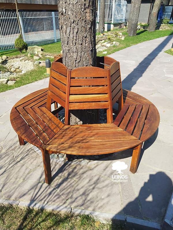 Leinos Terrassenholzöl 0,75l – rötliches Premium Holzschutzöl für außen, ideal für Lärche, Eiche, Akazie & Teak – Teaköl & Lärchenöl für Terrassen, Zäune, Gartenmöbel, Kinderspielgeräte & mehr