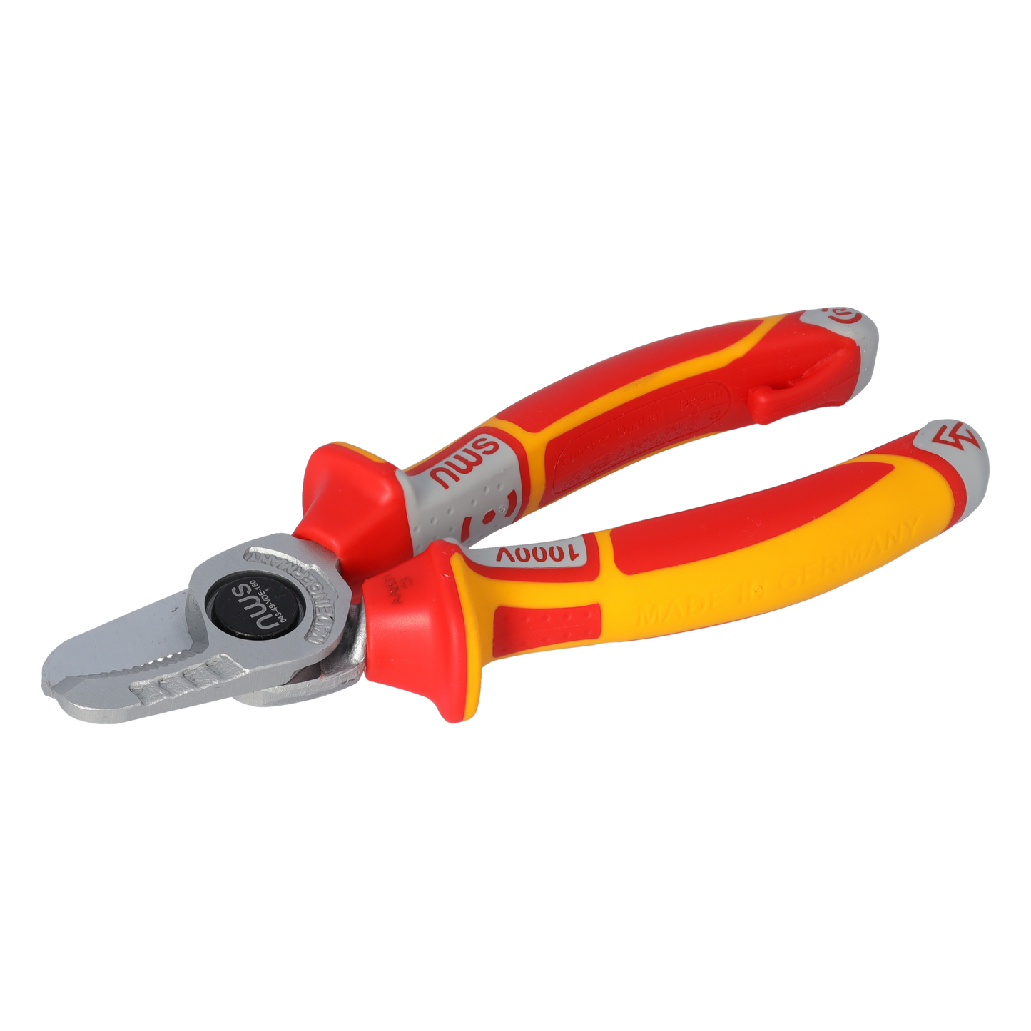 NWS Kabelschneider VDE-160mm-SB | zum Abisolieren und Schneiden von Kupfer- und Alukabel | ratschenförmige Klemmung der Kabel quetschfreies Schneiden