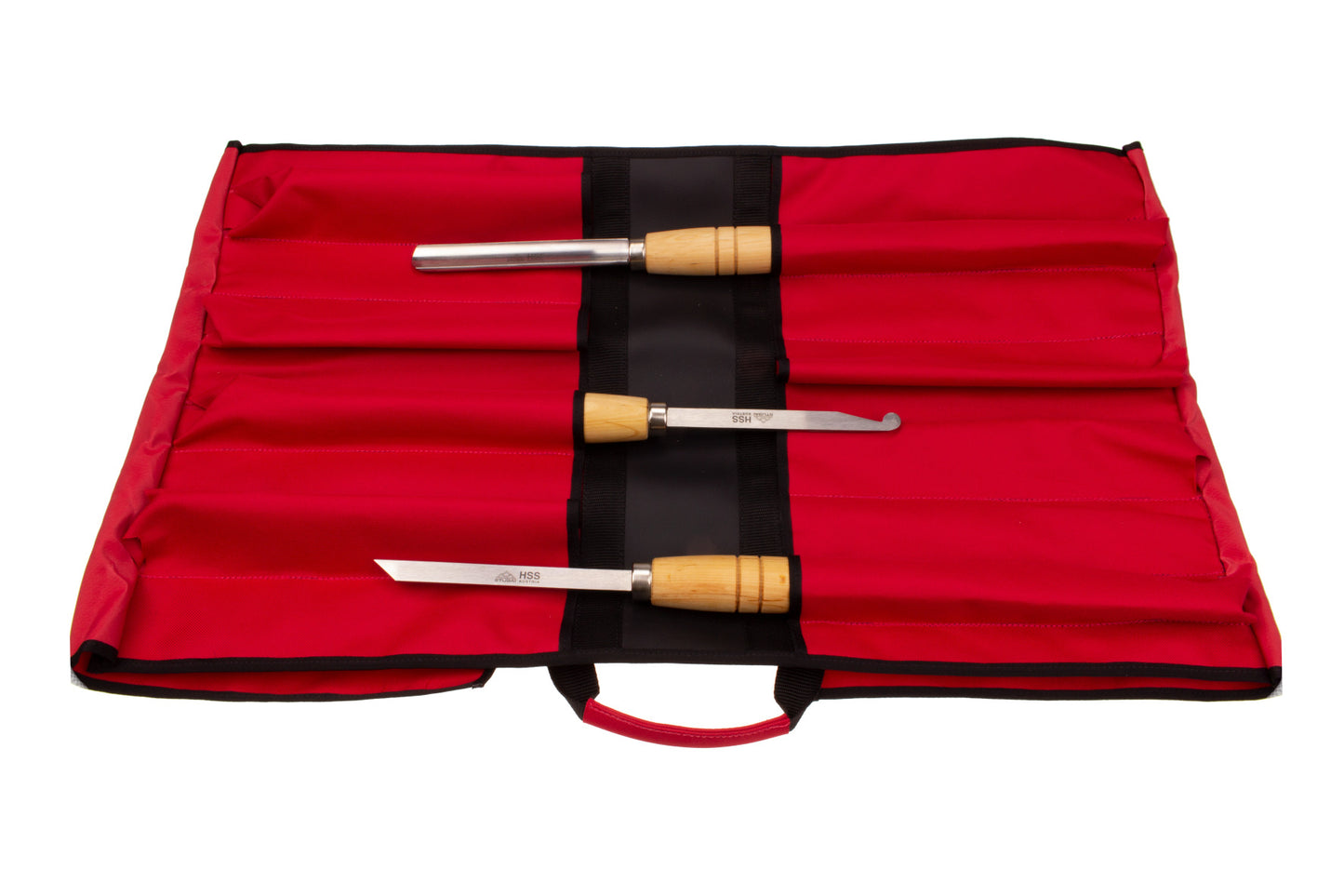 STUBAI S7000 Drechselset „Startup Set“ | 3-teiliges Drechselwerkzeug in Rolltasche | empfohlen von Drechselmeistern | HSS Formröhre 22 mm, Ausdrehstahl rund 15 mm, Abstecher 15×3 mm | Profi-Qualität